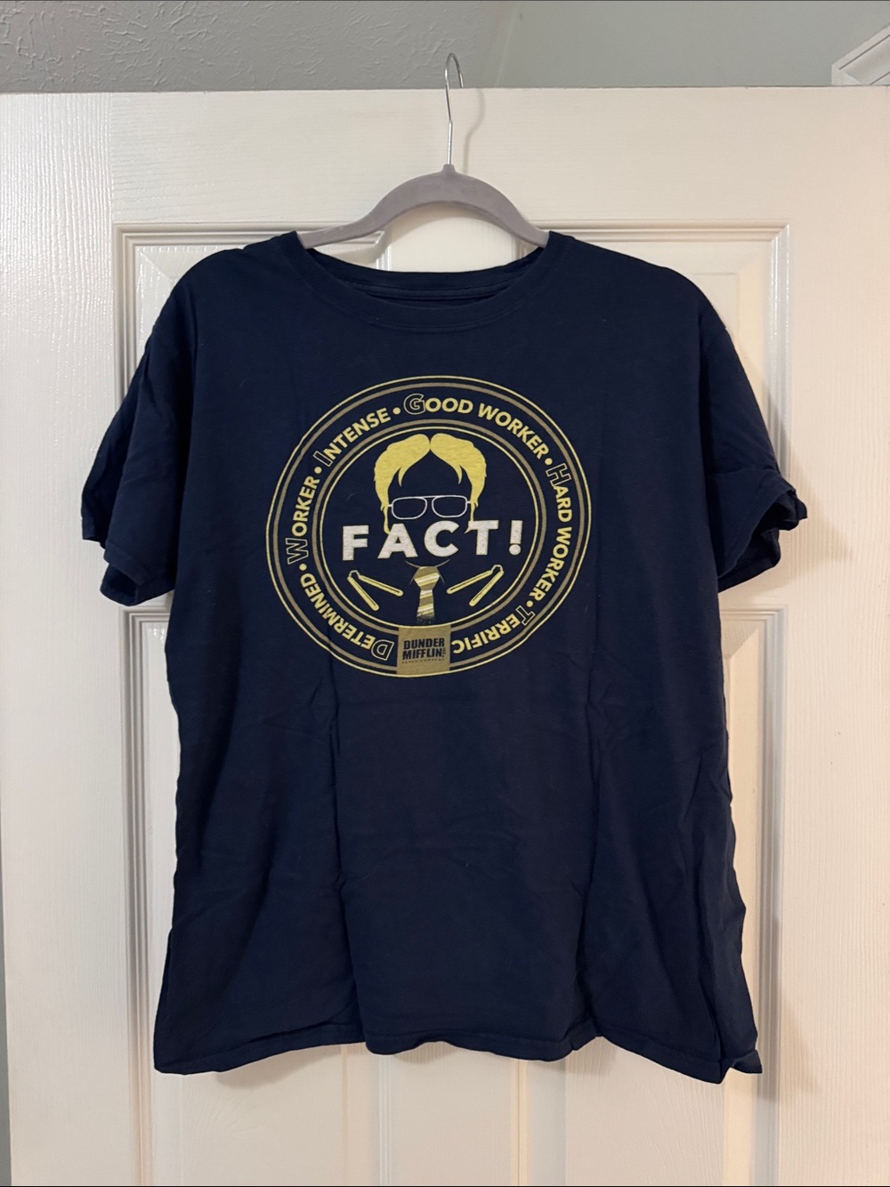 Funko Navy Blue and Yellow 'FACT!' Short Sleeve Tee